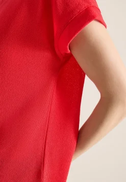 Shirt met boothals in gebreide look