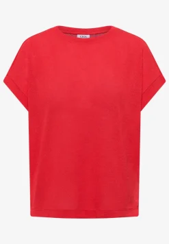 Shirt met boothals in gebreide look