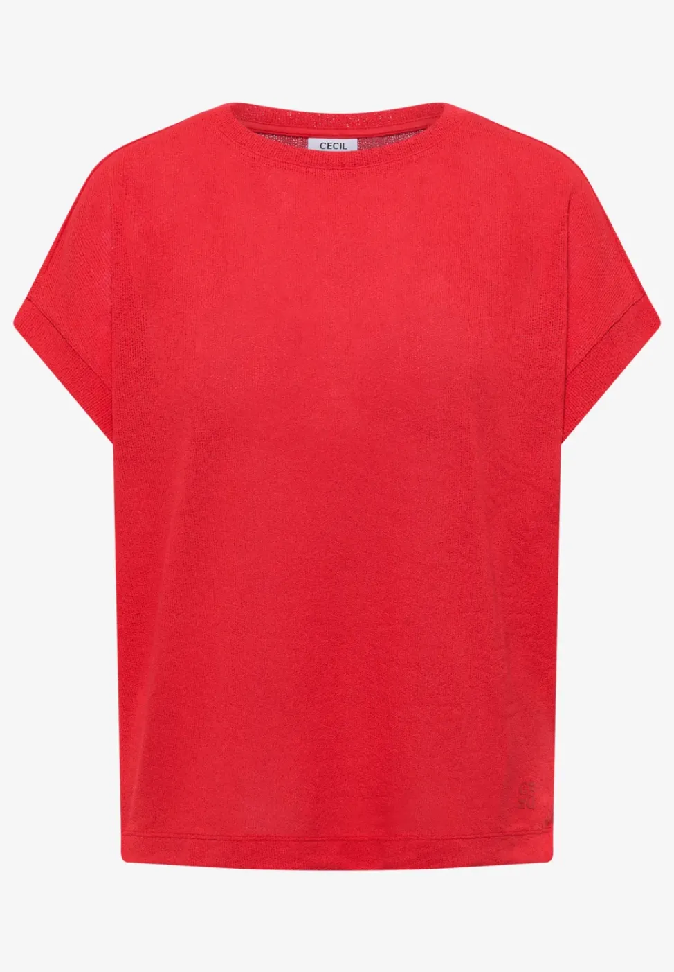 Shirt met boothals in gebreide look