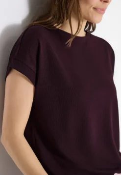 Shirt met boothals in gebreide look