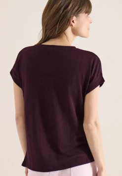 Shirt met boothals in gebreide look
