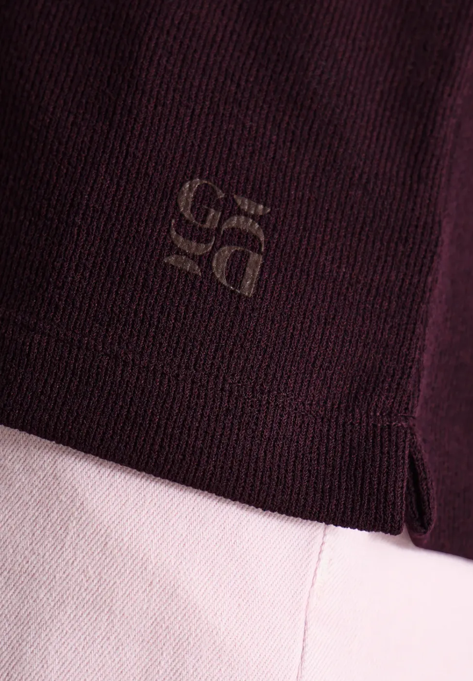 Shirt met boothals in gebreide look