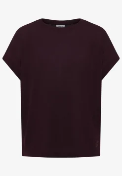 Shirt met boothals in gebreide look
