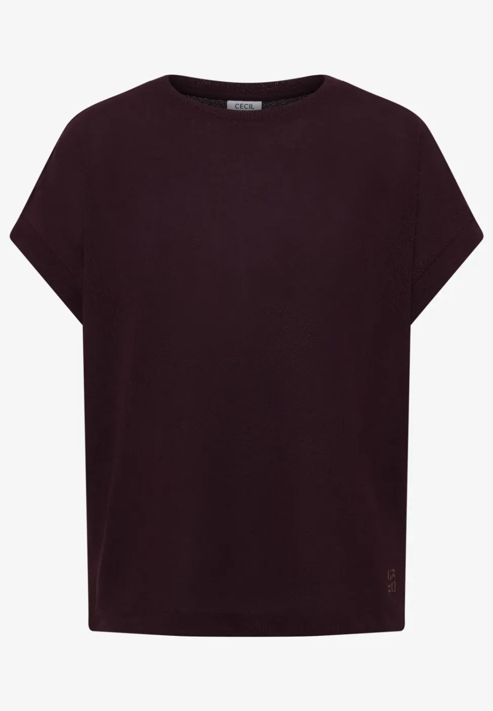 Shirt met boothals in gebreide look
