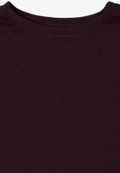 Shirt met boothals in gebreide look
