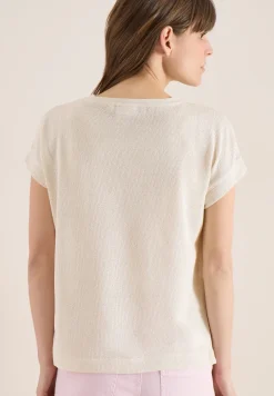 Shirt met boothals in gebreide look