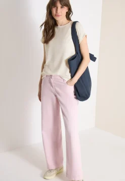 Shirt met boothals in gebreide look
