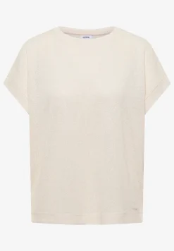 Shirt met boothals in gebreide look
