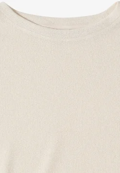 Shirt met boothals in gebreide look