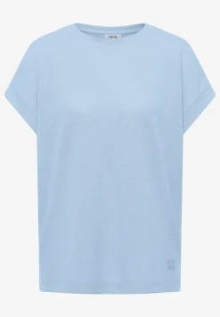 Shirt met boothals in gebreide look