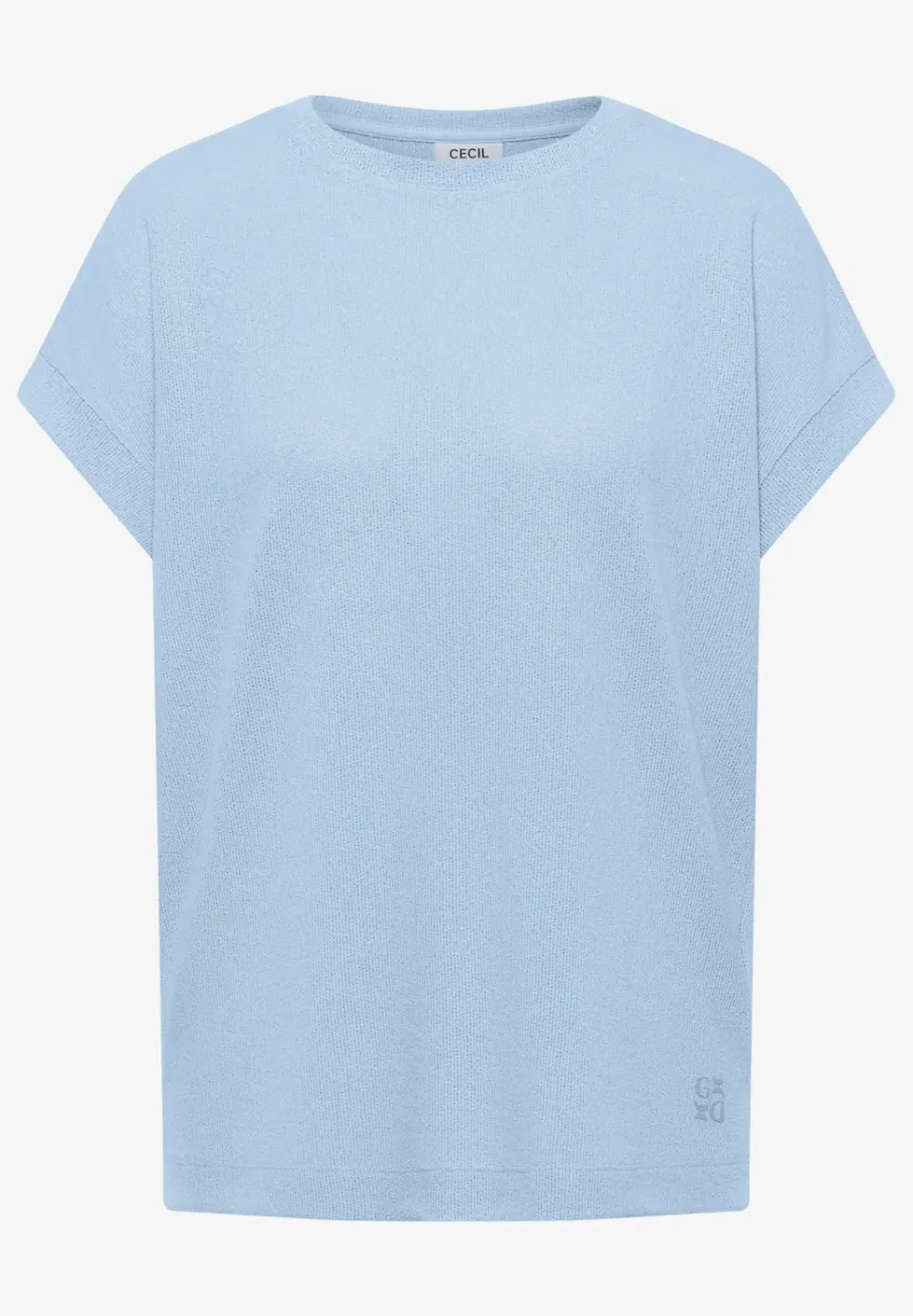 Shirt met boothals in gebreide look
