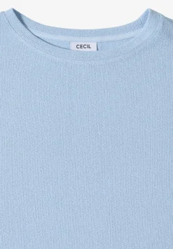 Shirt met boothals in gebreide look
