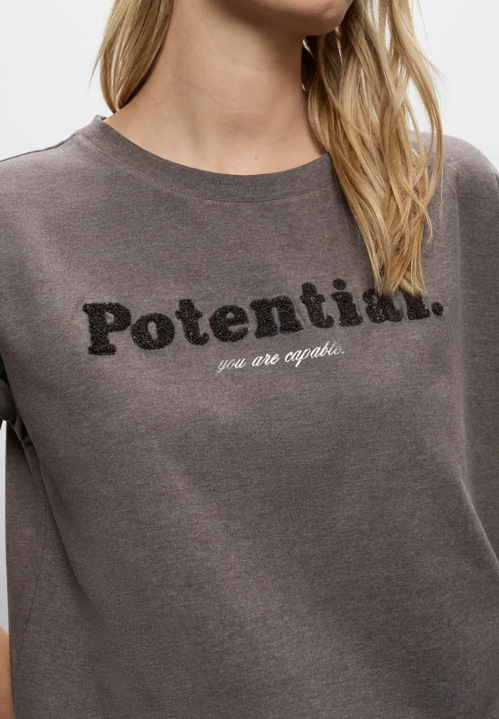 Shirt met bouclé-opdruk