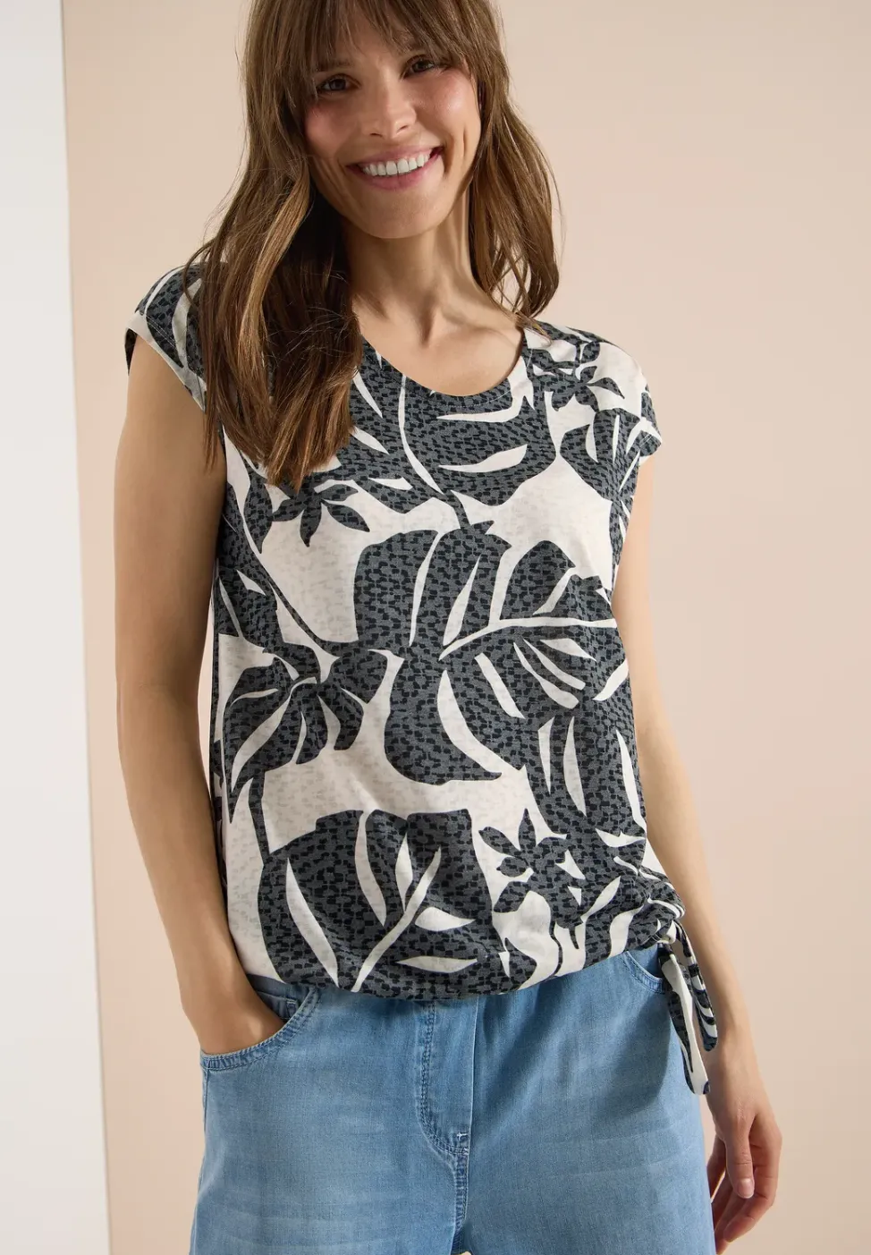 Shirt met burn-out look