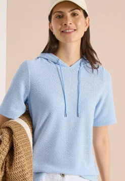 Shirt met capuchon en textuur