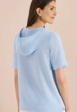 Shirt met capuchon en textuur