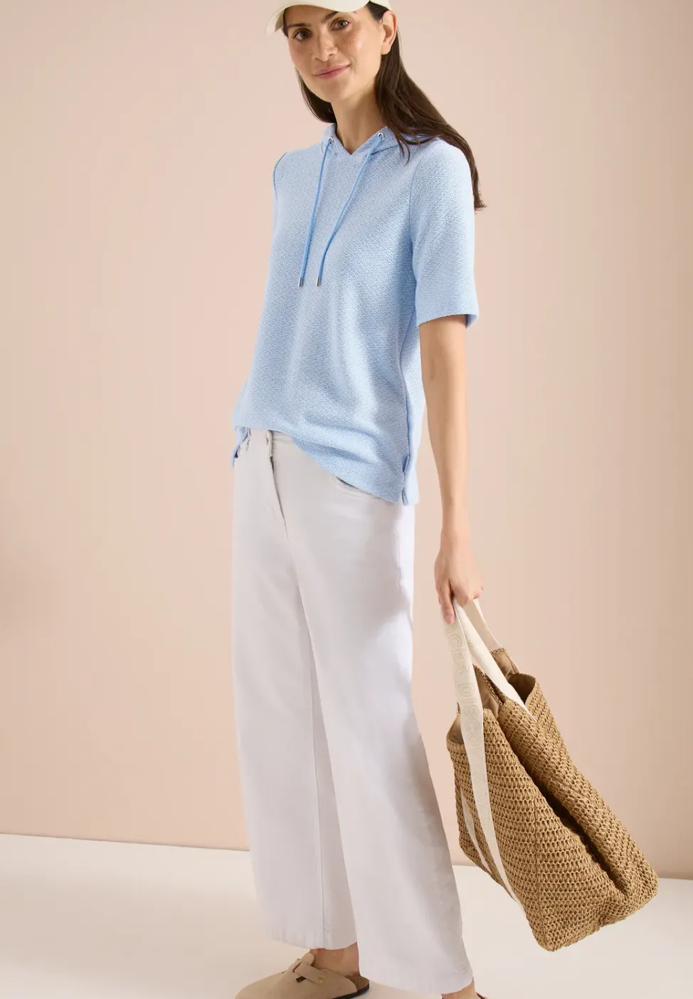 Shirt met capuchon en textuur