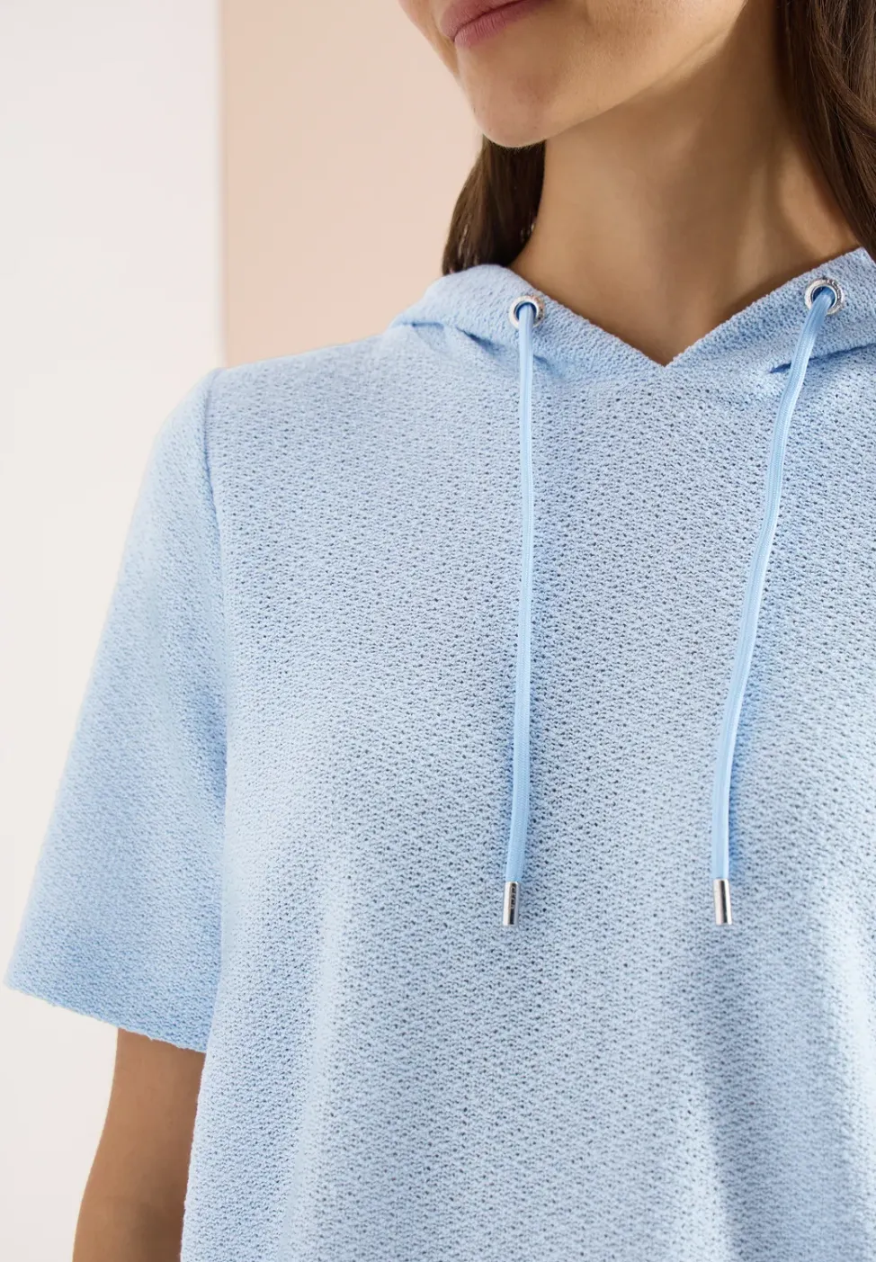 Shirt met capuchon en textuur