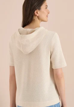 Shirt met capuchon en textuur