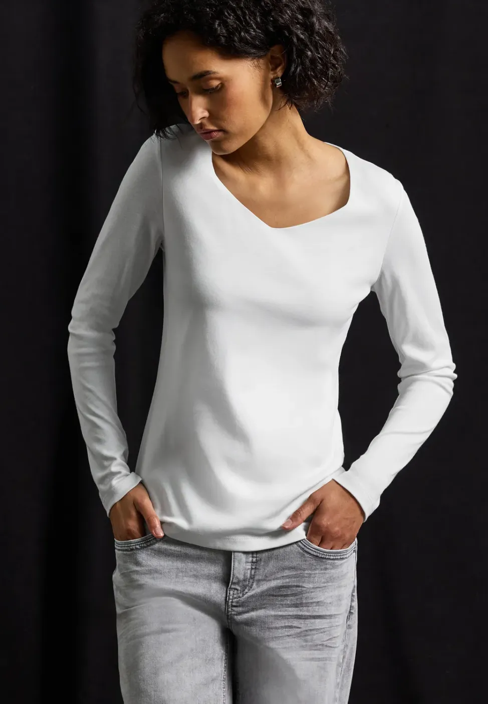 Shirt met carrée halslijn