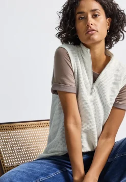 Shirt met col en ritssluiting
