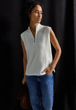 Shirt met col en ritssluiting