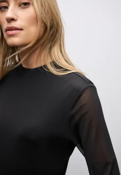 Shirt met col van mesh