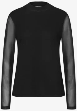 Shirt met col van mesh