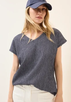 Shirt met crêpestructuur