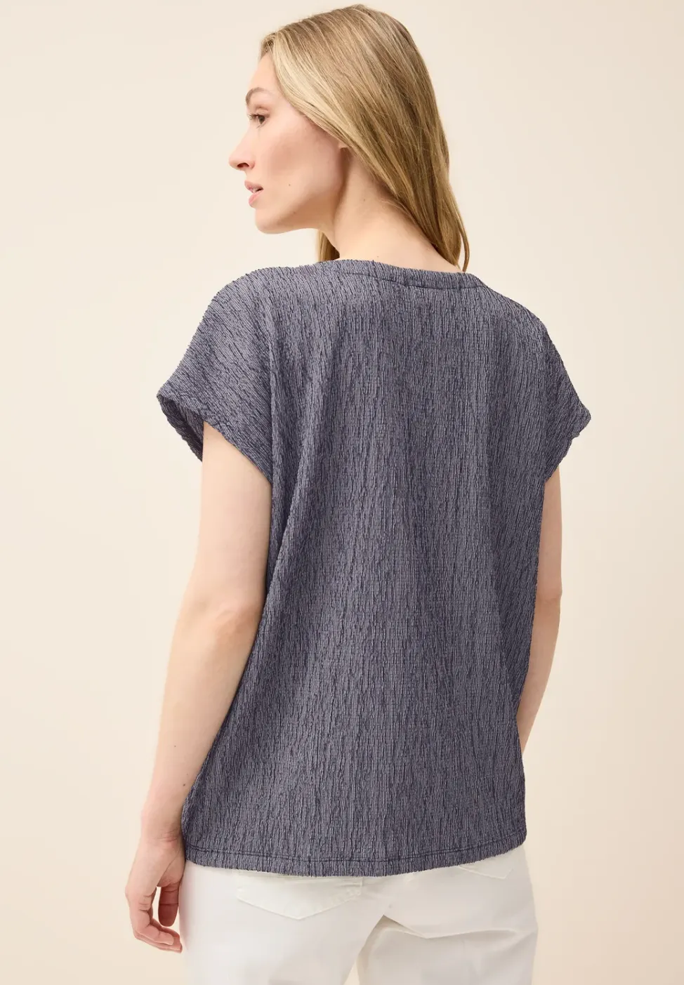Shirt met crêpestructuur