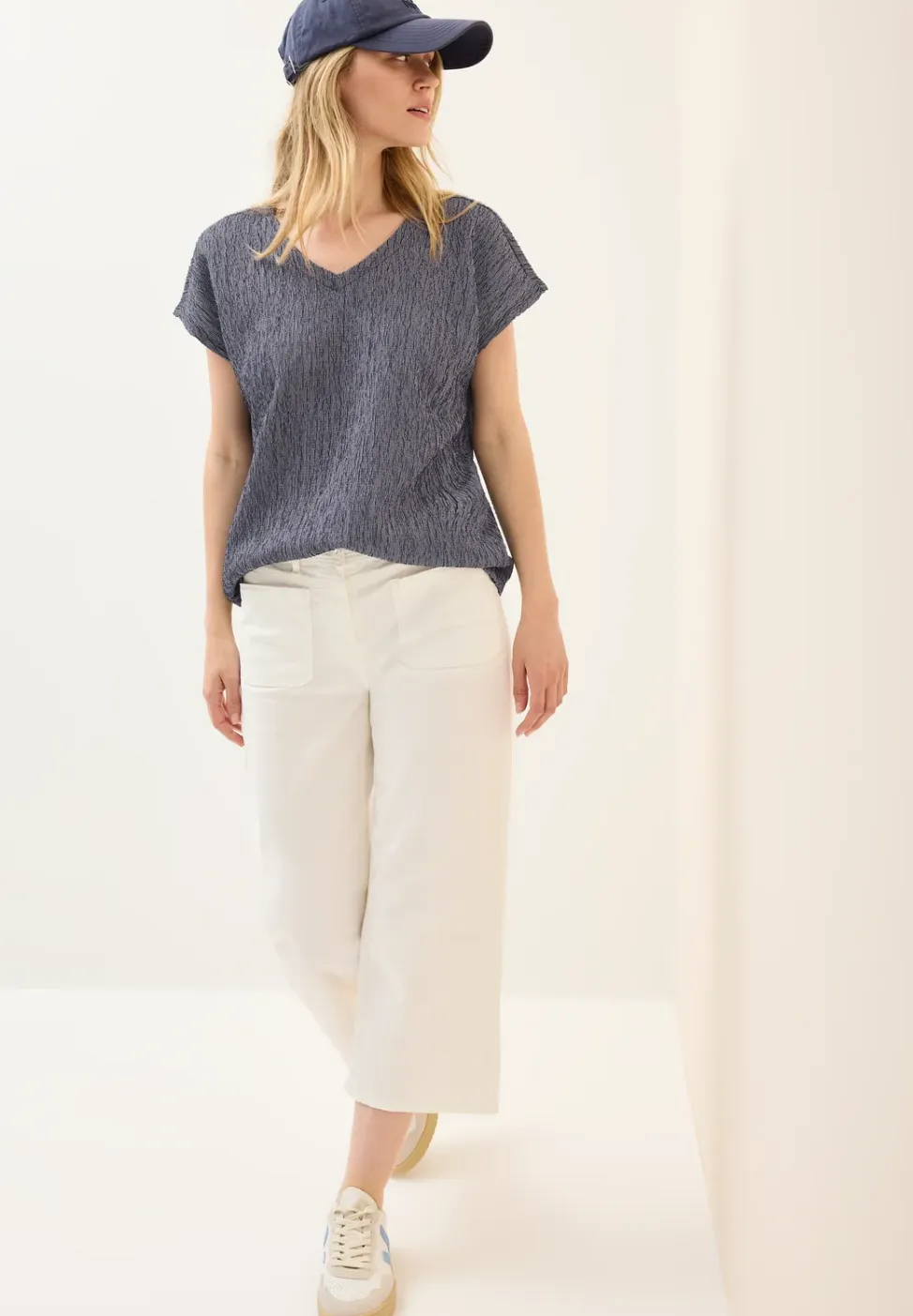 Shirt met crêpestructuur