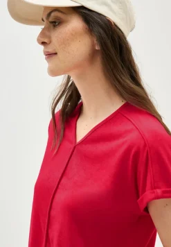 Shirt met decoratieve stiksels
