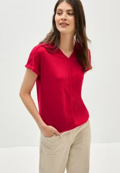 Shirt met decoratieve stiksels