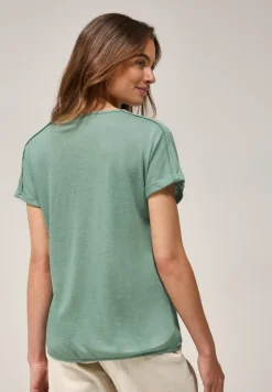 Shirt met decoratieve stiksels