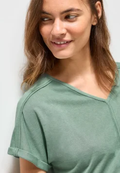 Shirt met decoratieve stiksels