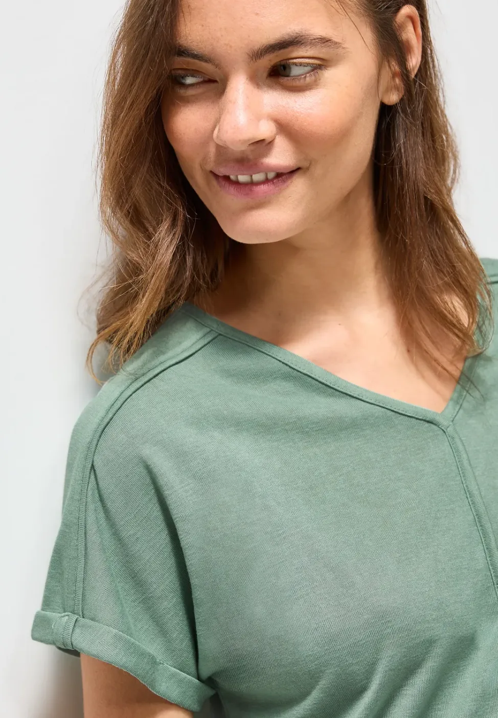 Shirt met decoratieve stiksels