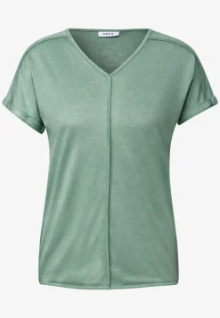 Shirt met decoratieve stiksels