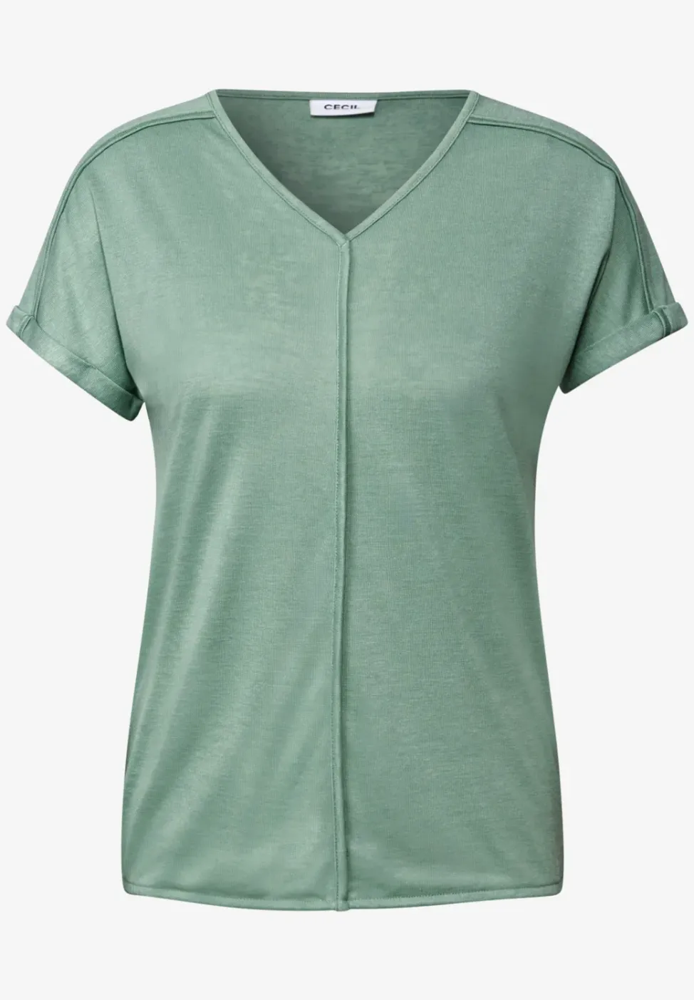 Shirt met decoratieve stiksels