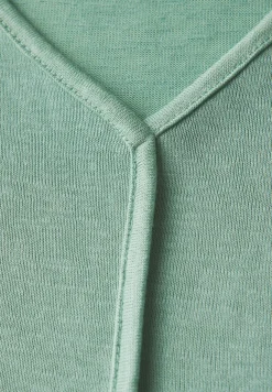Shirt met decoratieve stiksels