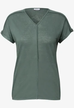 Shirt met decoratieve stiksels