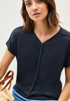 Shirt met decoratieve stiksels