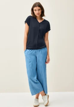 Shirt met decoratieve stiksels