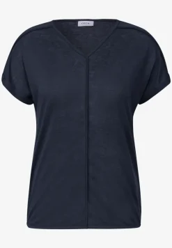 Shirt met decoratieve stiksels