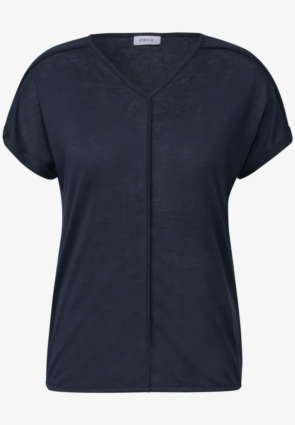 Shirt met decoratieve stiksels
