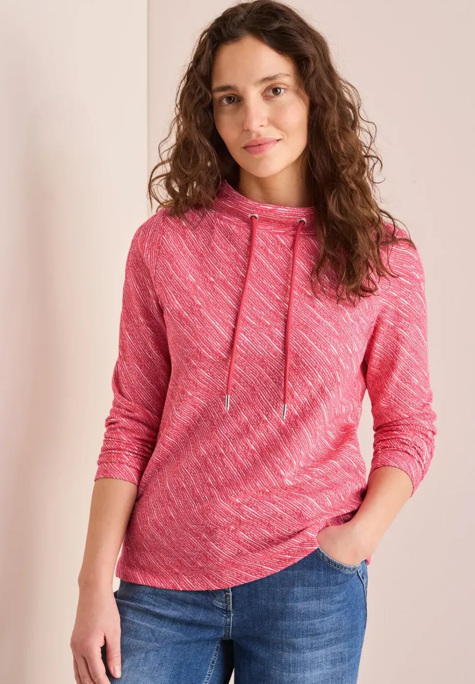 Shirt met diagonale structuur
