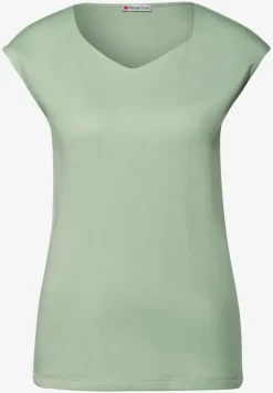 Shirt met diamanten halslijn
