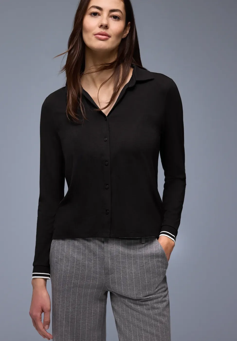 Shirt met een blouse-look