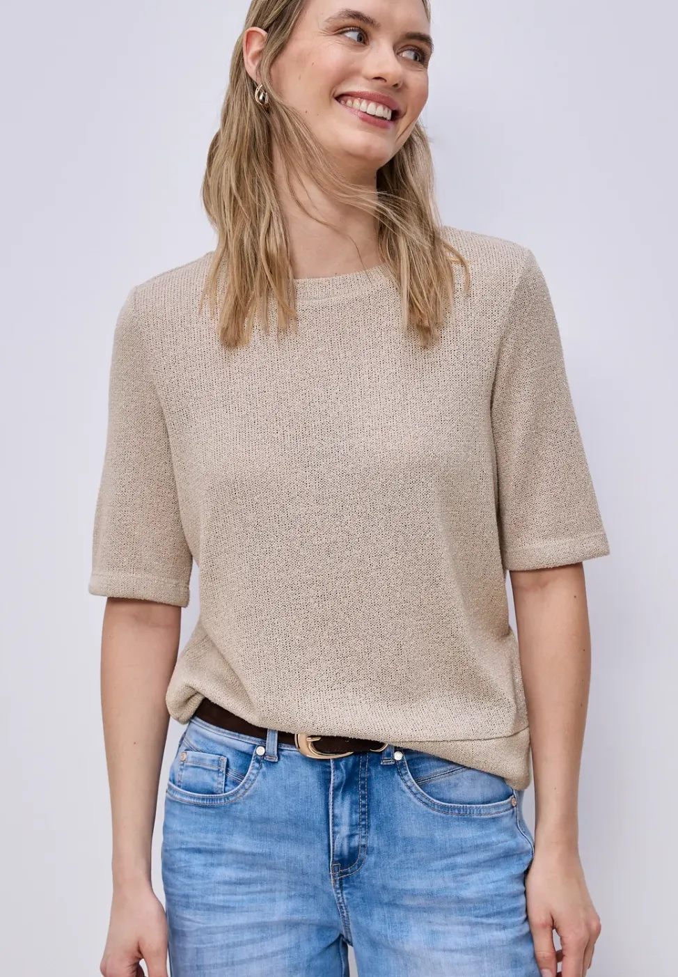 Shirt met een glitterlook