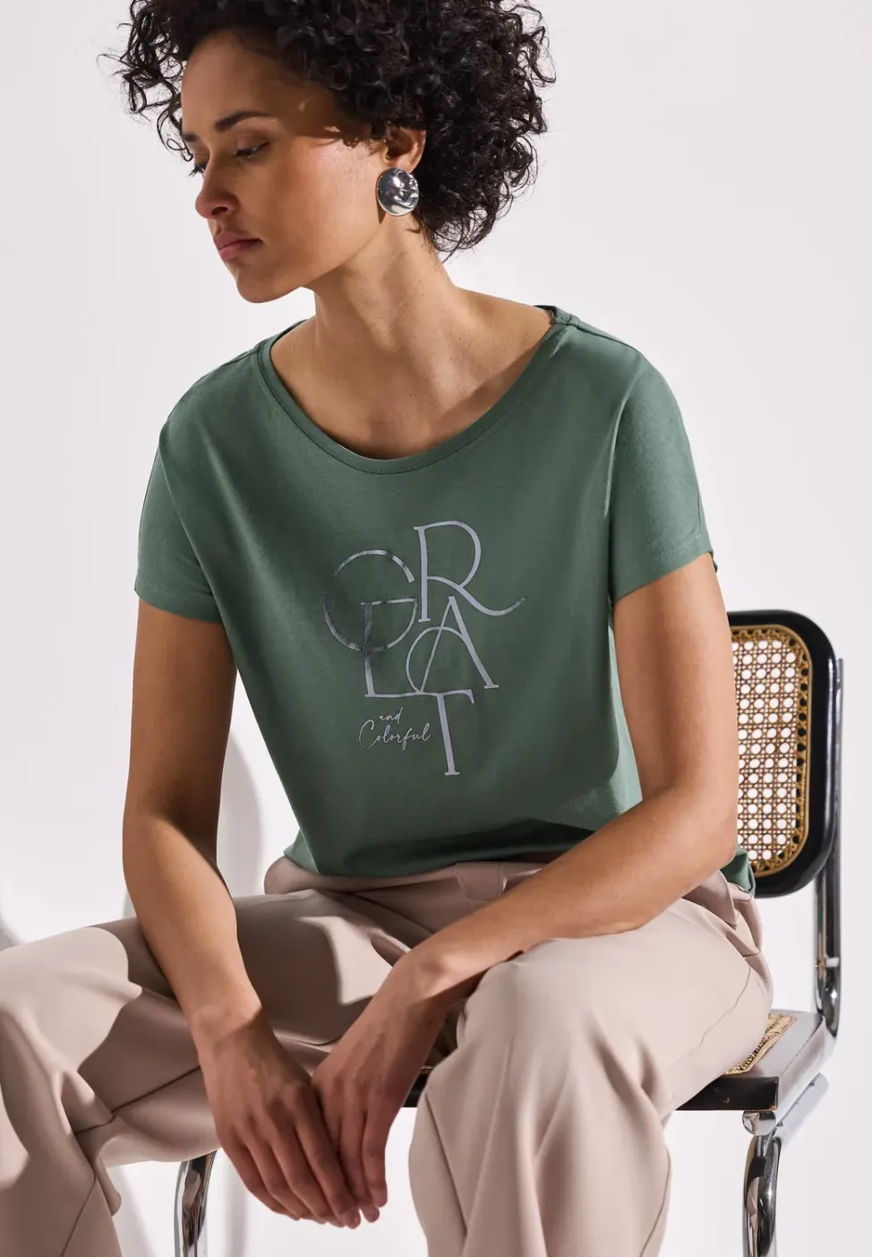 Shirt met folietekst