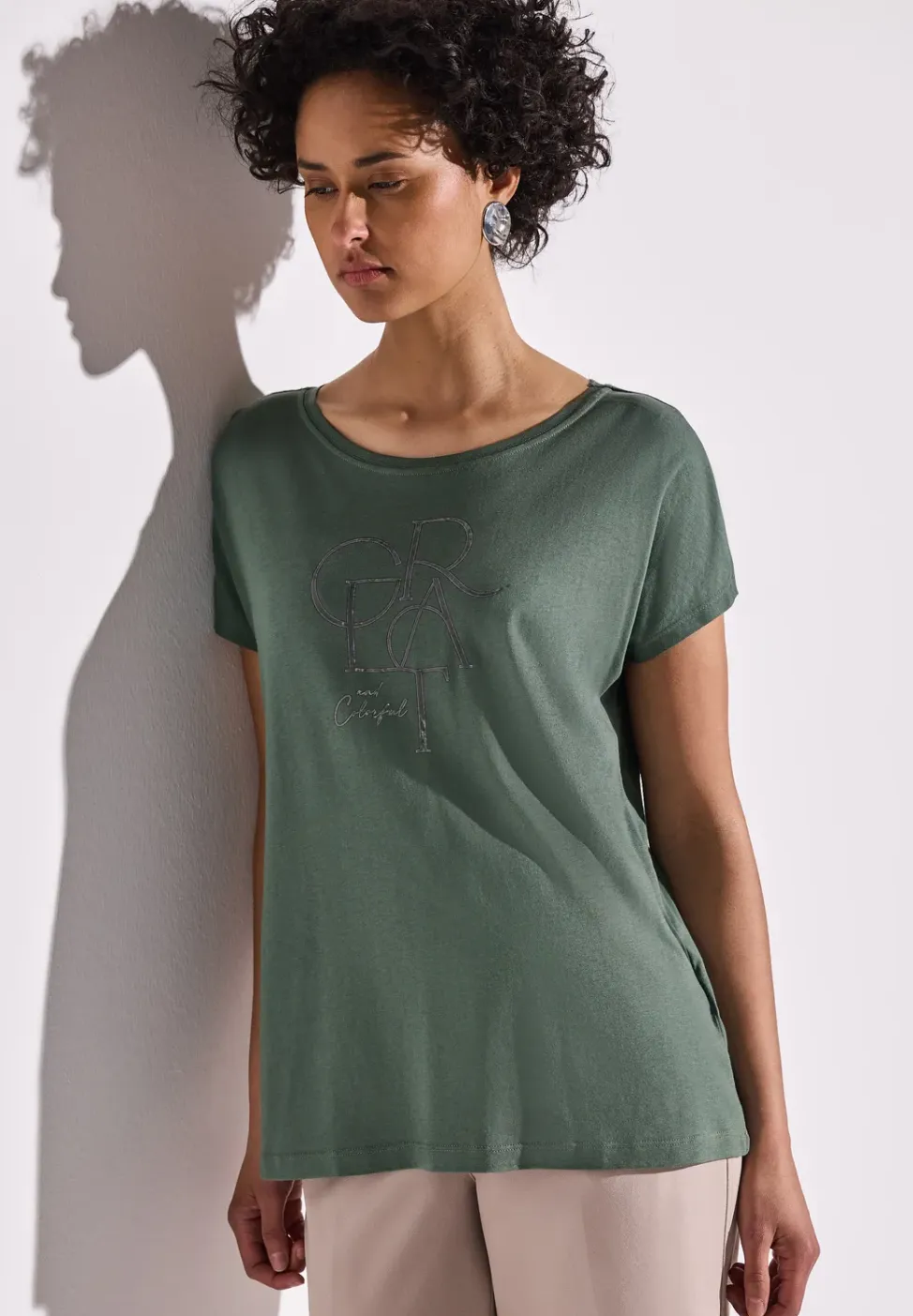 Shirt met folietekst